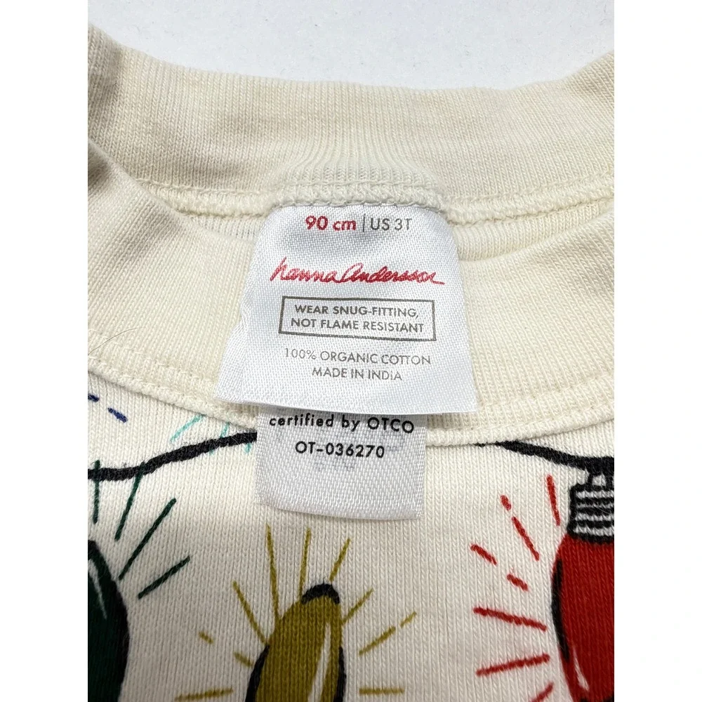 NWOT Hanna Andersson Kids 3T Christmas Lights Organic Cotton Pajama Set 90cm New